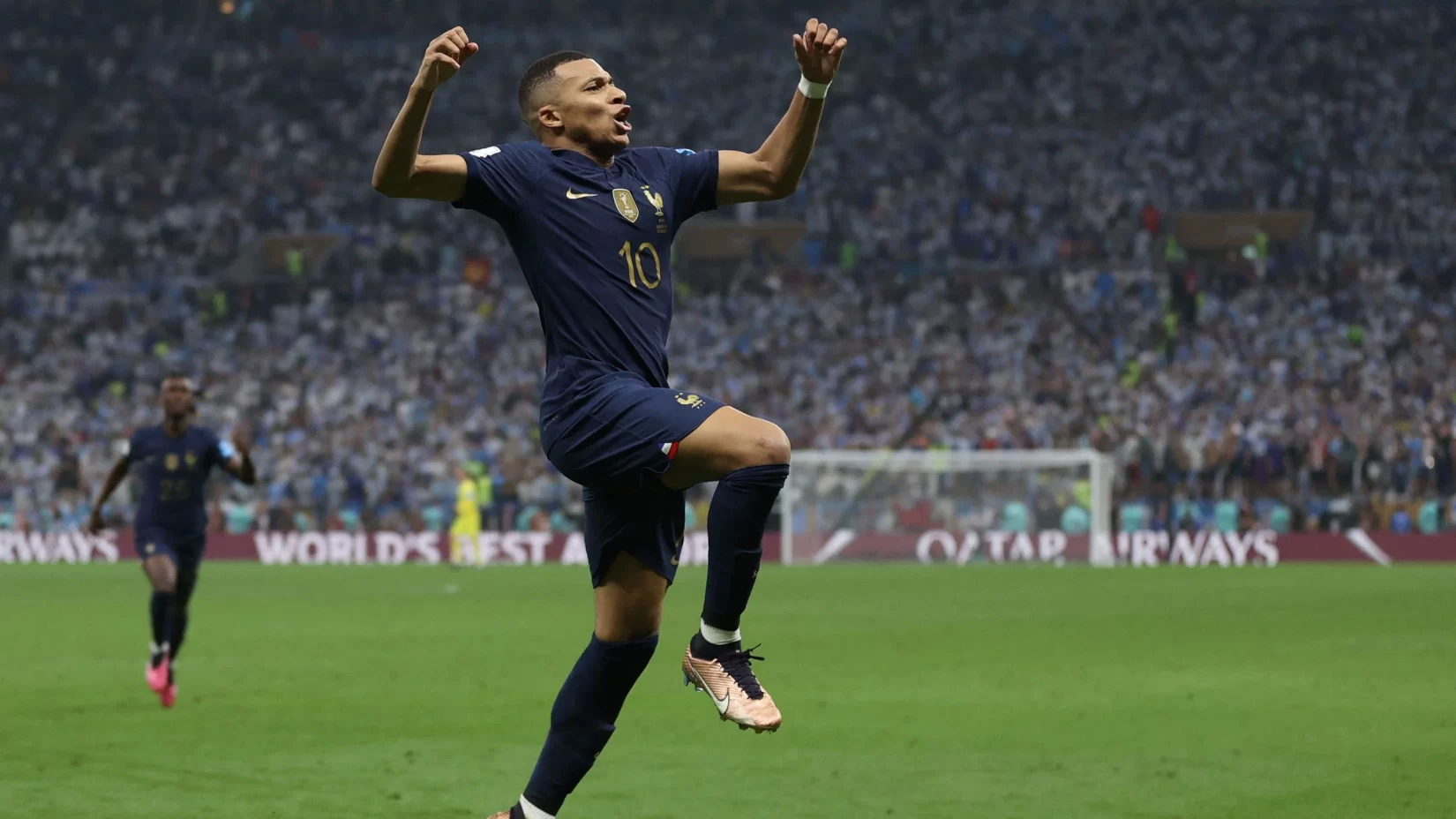 Jogos Eternos - Argentina 3x3 França 2022 13 ADRIAN DENNIS AFP via Getty Images Mbappe comemora e1671460007373